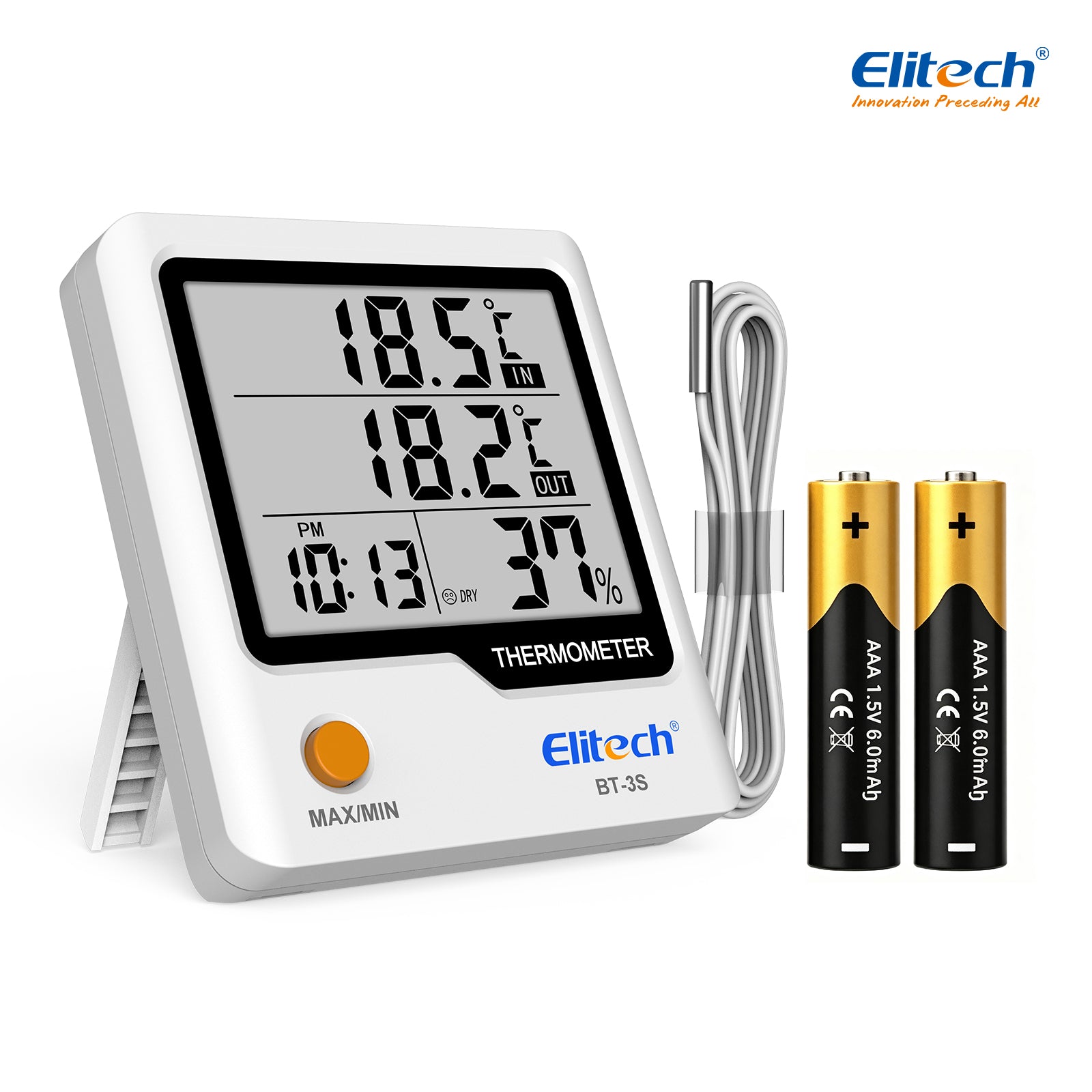 Termohigrómetro Digital Elitech BT-3S con Sonda Externa y Pantalla LCD de 4" Termohigrómetro Digital Elitech BT-3S con Sonda Externa y Pantalla LCD de 4"