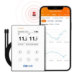 Data Logger WiFi de Temperatura Elitech RCW-800W-TDE con Doble Sonda Externa y Monitoreo en la Nube