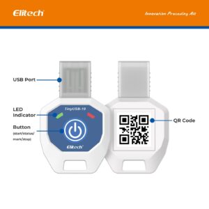 Datalogger Registrador de Temperatura de Un Solo Uso -10ºC a 40ºC Elitech TinyUSB-10 para Cadena de Frío (Caja con 10 Unidades)