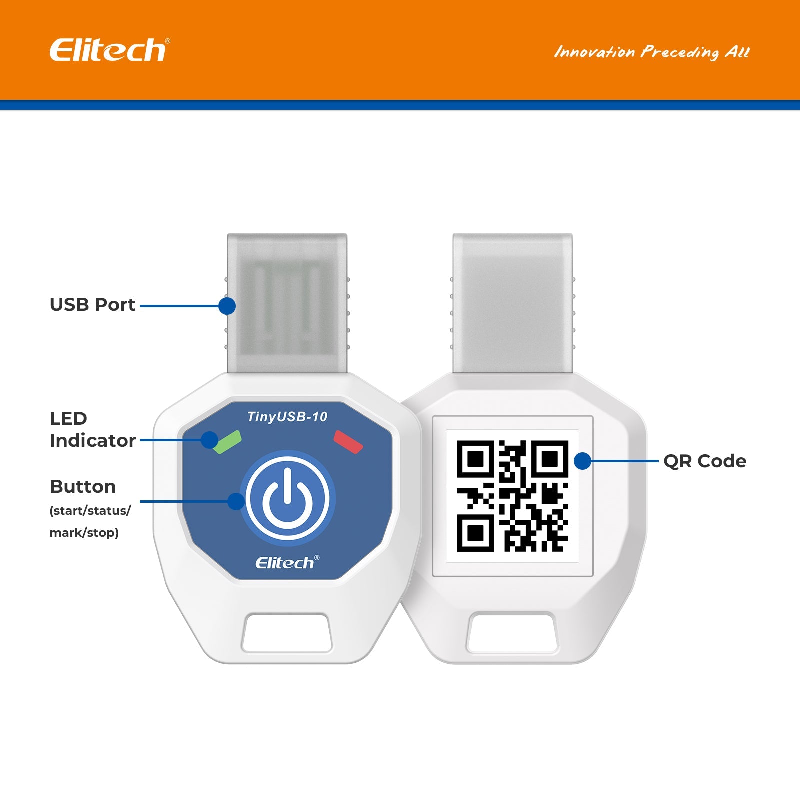 datalogger registrador de temperatura de un solo uso 10ºc a 40ºc elitech tinyusb 10 para cadena de frío (caja con 10 unidades) Datalogger Registrador de Temperatura de Un Solo Uso -10ºC a 40ºC Elitech TinyUSB-10 para Cadena de Frío (Caja con 10 Unidades)